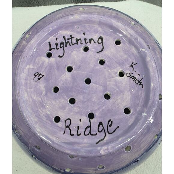 90's Vintage Paint Splatter Studio Pottery Ceramic Yarn Bowl Lightning Ridge - Picture 4 of 5